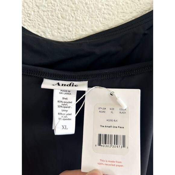 Andie Swim the Amalfi Eco Nylon One Piece in Black XL NWT - Picture 6 of 7